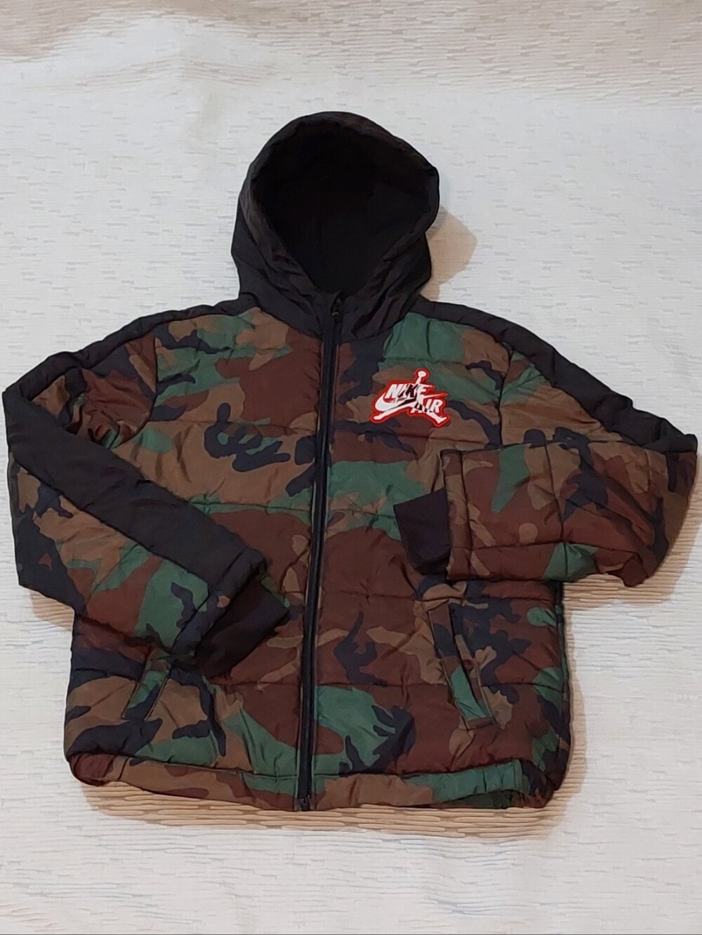 Nike Jordan Jumpman Kids' Camo Puffer Jacket with Hood Size Large